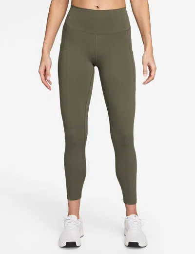 Nike Women's One High Waisted 7/8 Pocket Leggings In Gray
