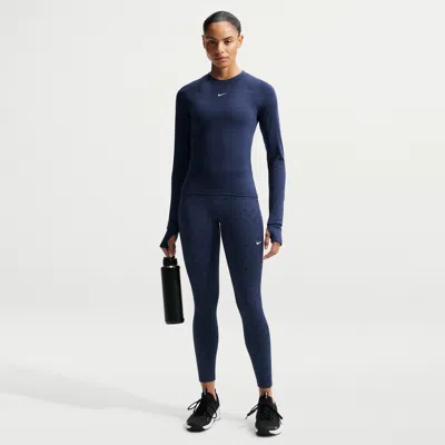 Nike Women's One High-waisted 7/8 Printed Leggings In Blue