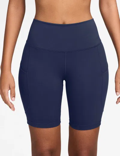 Nike Women's One High Waisted 8" Biker Shorts In Blue