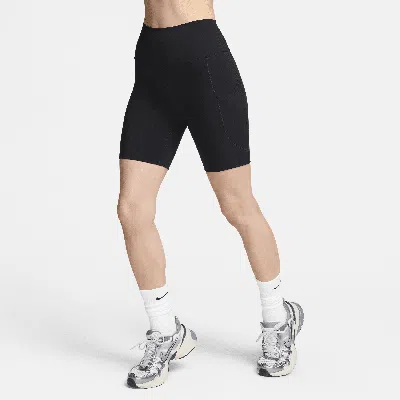 Nike Women's One High-waisted 8" Biker Shorts With Pockets In Black
