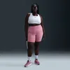 Nike Women's One High-waisted 8" Biker Shorts With Pockets (plus Size) In Pink