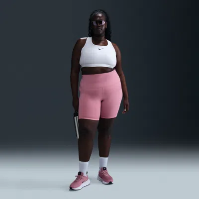 Nike Women's One High-waisted 8" Biker Shorts With Pockets (plus Size) In Pink