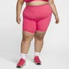 Nike Women's One High-waisted 8" Biker Shorts With Pockets (plus Size) In Pink