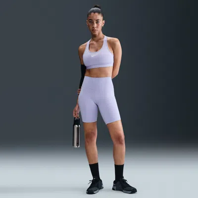 Nike Women's One High-waisted 8" Biker Shorts With Pockets In Purple