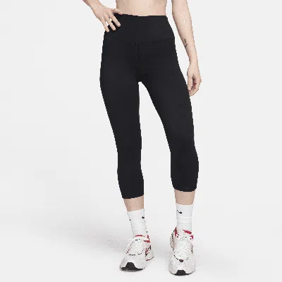 Nike One High Waisted Crop Leggings In Black