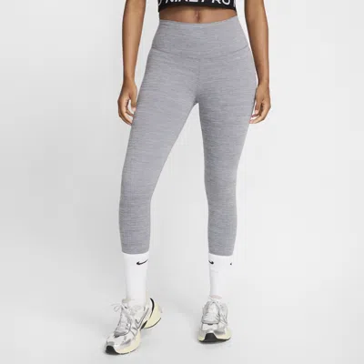 Nike Women's One High-waisted Cropped-length Leggings In Smoke Grey,htr,black