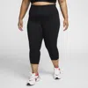 Nike Women's One High-waisted Crop Leggings (plus Size) In Black,black