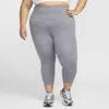 Nike Women's One High-waisted Crop Leggings (plus Size) In Grey