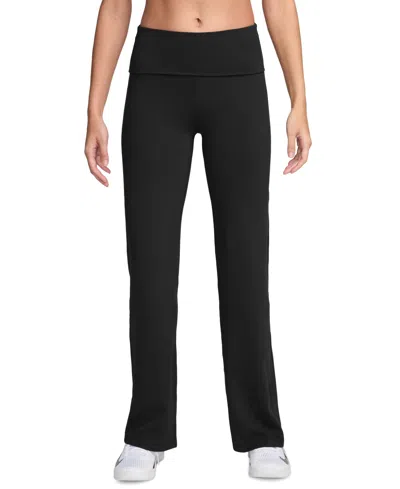 Nike Women's One High-waisted Foldover Pants In Black