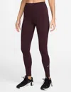 Nike Women's One High Waisted Full Length Leggings In Burgundy