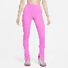 Nike Women's One High-waisted Full-length Split-hem Leggings In Playful Pink/ Jcg