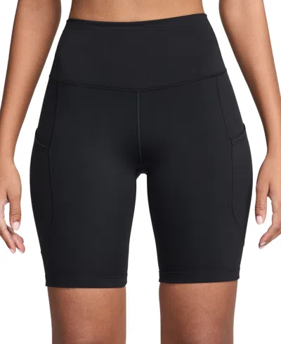 NIKE WOMEN'S ONE HIGH-WAISTED SIDE-POCKET 8" BIKE SHORTS