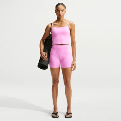 Nike Women's One High-waisted 5" Biker Shorts In Pink