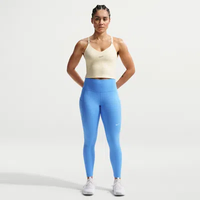 Nike Women's One High-waisted 7/8 Leggings With Pockets In Blue