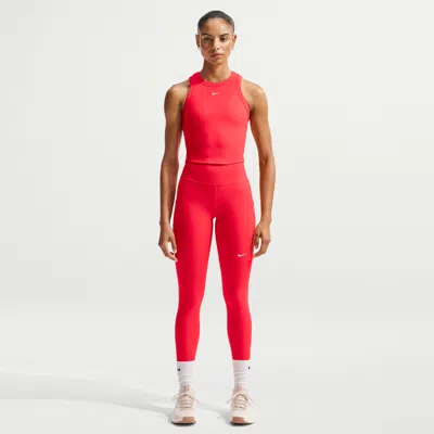 Nike Women's One High-waisted 7/8 Leggings With Pockets In Red