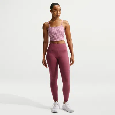 Nike Women's One High-waisted 7/8 Leggings With Pockets In Red