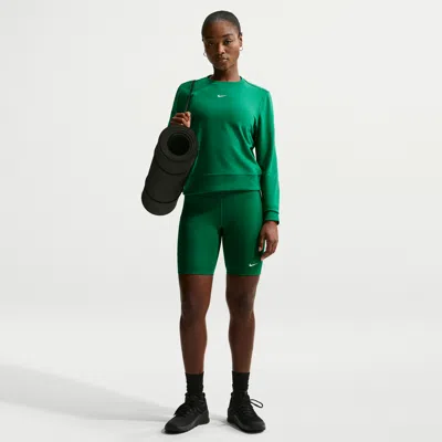 Nike Women's One High-waisted 8" Biker Shorts With Pockets In Green
