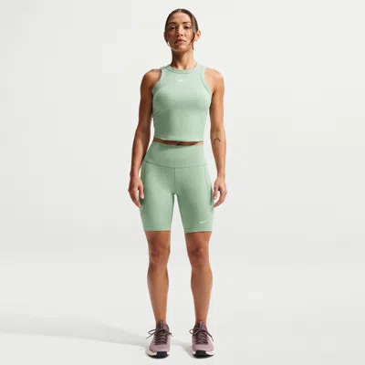 Nike Women's One High-waisted 8" Biker Shorts With Pockets In Green