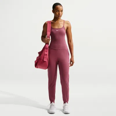 Nike Women's One High-waisted Full-length Knit Jogger Pants In Red