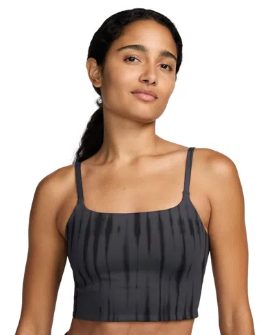Nike Women's One Light-support Longline Printed Sports Bra In Anthracite