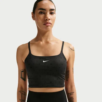 Nike Women's One Light-support Padded Printed Sports Bra In Black