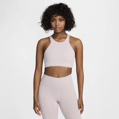 Nike Women's One Medium-support Lightly Lined Sports Bra In Platinum Violet/ White