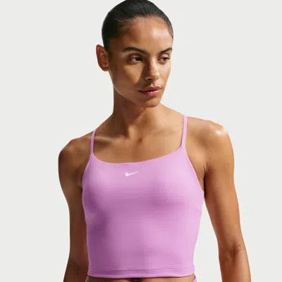 Nike Women's One Medium-support Padded Adjustable Sports Bra Tank Top In Purple