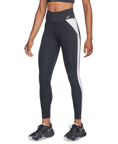 Nike Women's One Mid-rise Full-length Leggings In Black,white