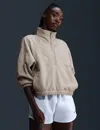 Nike Women's One Therma-fit Oversized 1/2-zip Fleece Top In Brown
