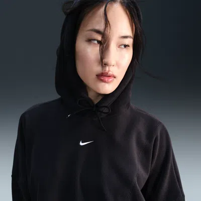 Nike Women's One Oversized Therma-fit Pullover Fleece Hoodie In Black