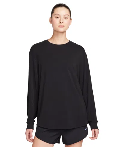 NIKE WOMEN'S ONE RELAXED DRI-FIT LONG-SLEEVE CREWNECK TOP