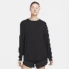 Nike Women's One Relaxed Dri-fit Long-sleeve Top In Black