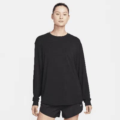 Nike Women's One Relaxed Dri-fit Long-sleeve Top In Black
