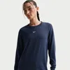 Nike Women's One Relaxed Dri-fit Long-sleeve Top In Blue
