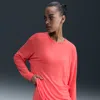 Nike Women's One Relaxed Dri-fit Long-sleeve Top In Orange