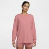 Nike Women's One Relaxed Dri-fit Long-sleeve Top In Pink