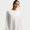 Nike Women's One Relaxed Dri-fit Long-sleeve Top In White