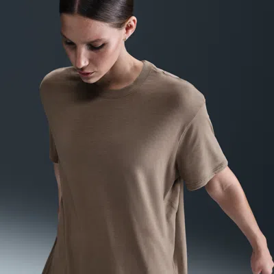 Nike Women's One Relaxed Dri-fit Short-sleeve Top In Brown