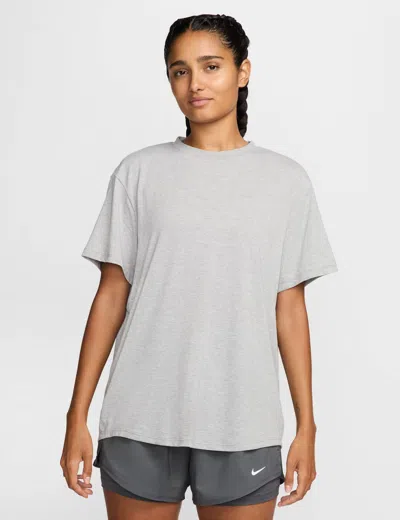 Nike Women's One Relaxed Dri-fit Short-sleeve Top In Gray