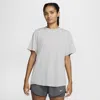 Nike Women's One Relaxed Dri-fit Short-sleeve Top In Grey