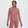 Nike Women's One Rib Dri-fit Full-zip Mid Layer In Canyon Pink/white