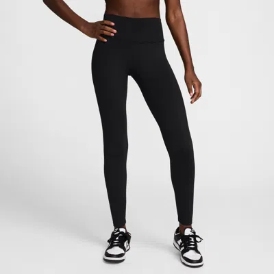 Nike Women's One Seamless Front High-waisted Full-length Leggings In Black