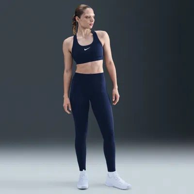 Nike Women's One Seamless Front High-waisted Full-length Leggings In Blue