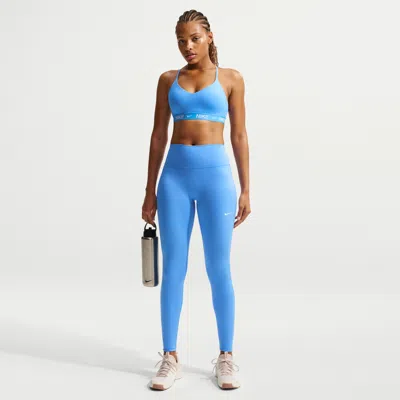 Nike Women's One Seamless Front High-waisted Full-length Leggings In Blue