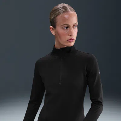 Nike Women's One Therma-fit 1/2-zip Mid Layer In Black