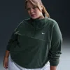 Nike Women's One Therma-fit Oversized 1/2-zip Fleece Top (plus Size) In Green