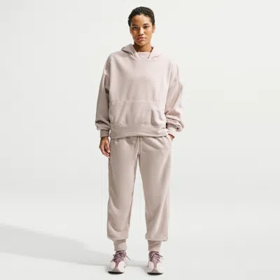 Nike Women's One Therma-fit Mid-rise Fleece Jogger Pants In Neutral