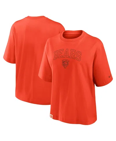 Nike Women's Orange Chicago Bears Glory Arch Boxy T-shirt In Red