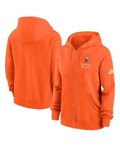 Nike Women's Orange Cleveland Browns Phoenix Rewind Full-zip Hoodie