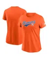 Nike Women's Orange Denver Broncos Team Logo T-shirt In Orange